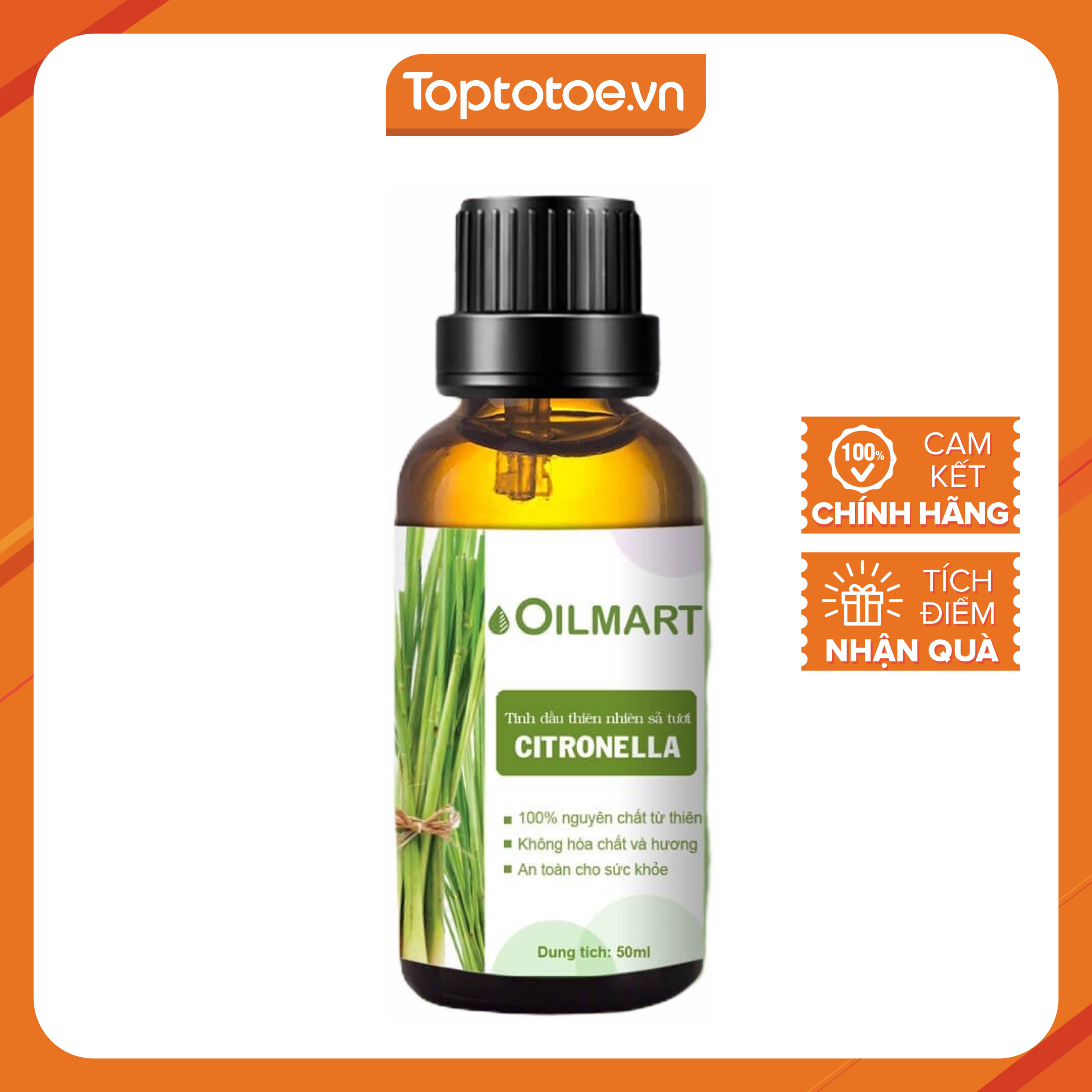 Tinh Dầu Thiên Nhiên Sả Tươi Oilmart Citronella Essential Oil 50ml