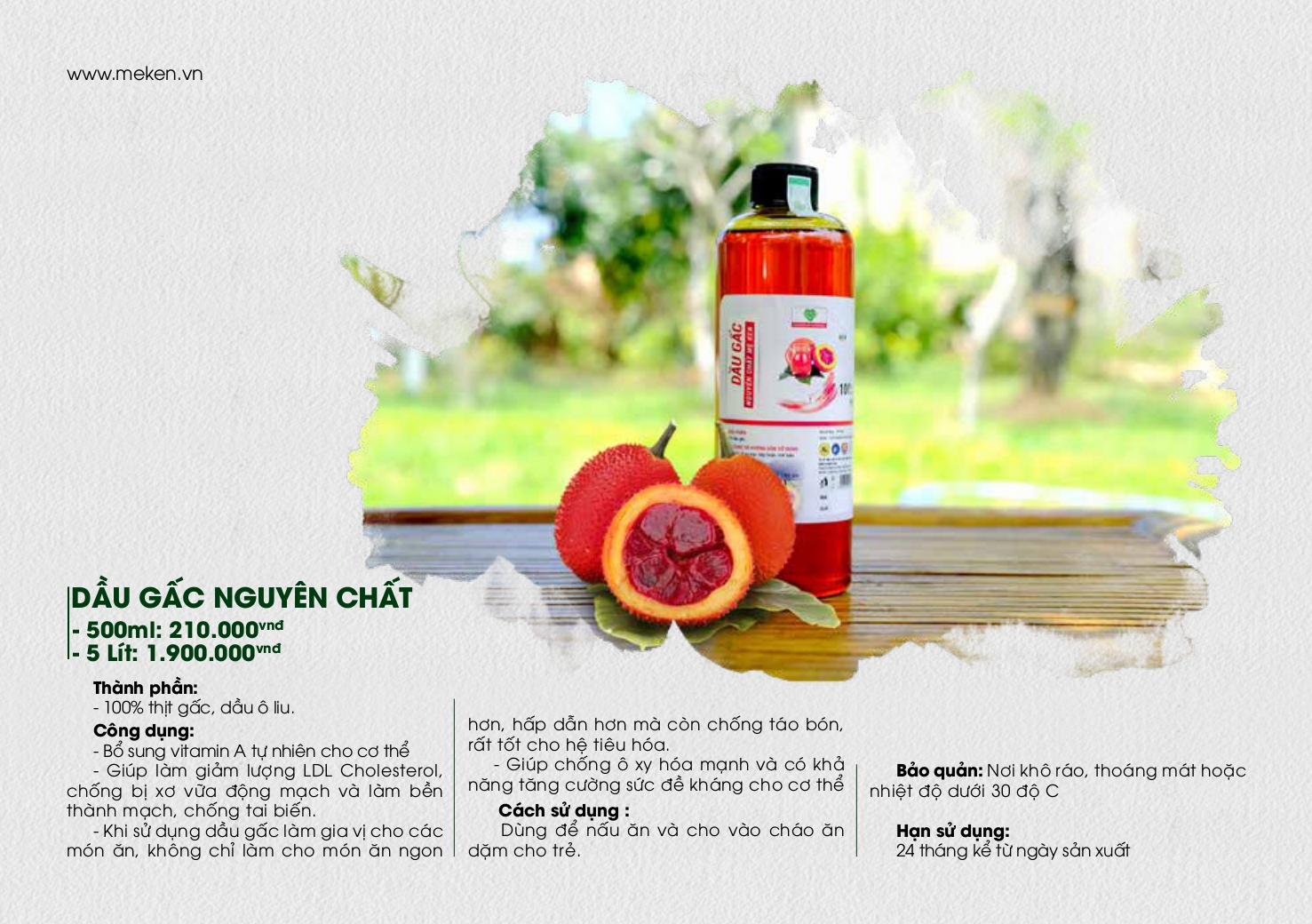 DẦU GẤC NGUYÊN CHẤT MẸ KEN (500ml)
