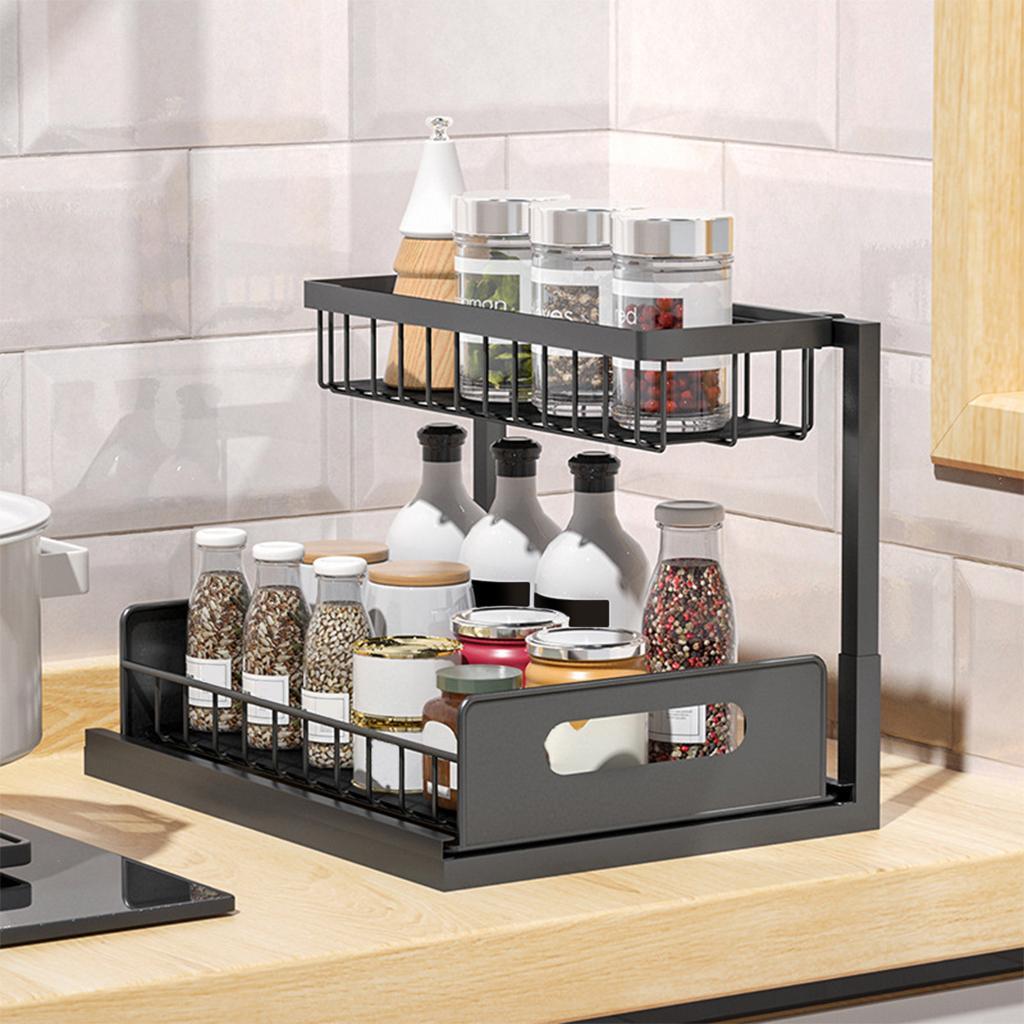 Slide Out Storage Shelves Under Shelf Drawer Pantry Storage for Anti Rust