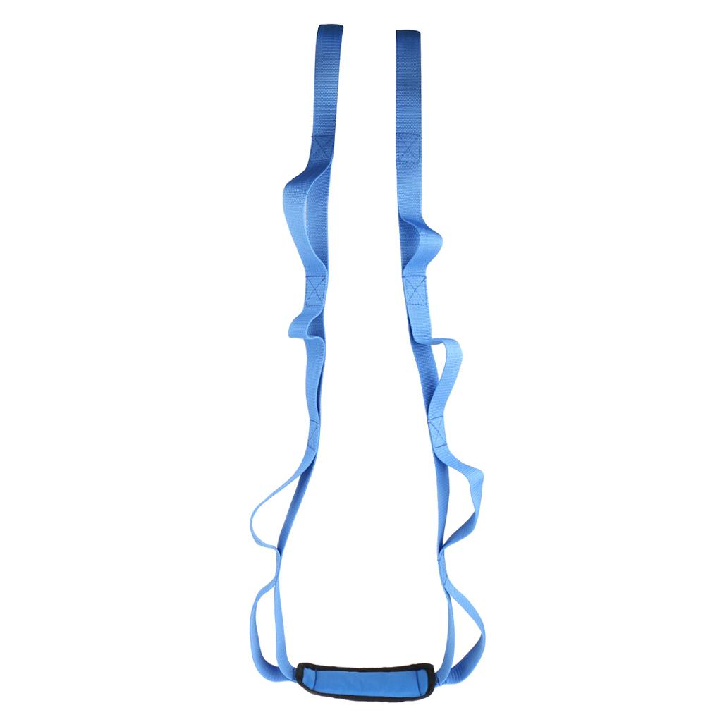 Multi-Grip Yoga Stretch Strap Waist Leg Back Pilates Workout Fitness Training Exercise Belt