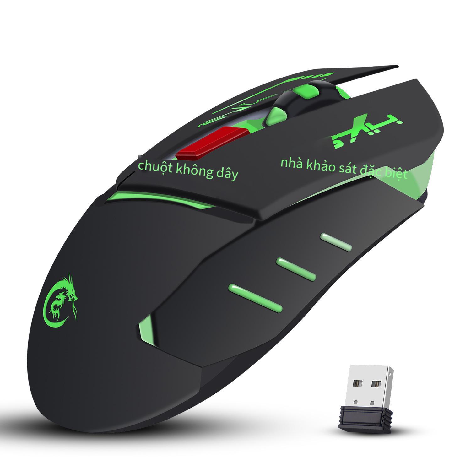 Đảm bảo chất lượng chuột sạc không dây USB chuột chơi game phát sáng đầy màu sắc tích hợp pin 600mAh còn hàng