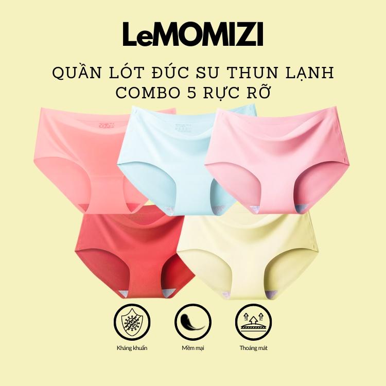 COMBO 5 RỰC RỠ - Quần Lót Nữ Đúc Su cao cấp thun lạnh không đường may kháng khuẩn LeMOMIZI Size M-XXL dscombo5