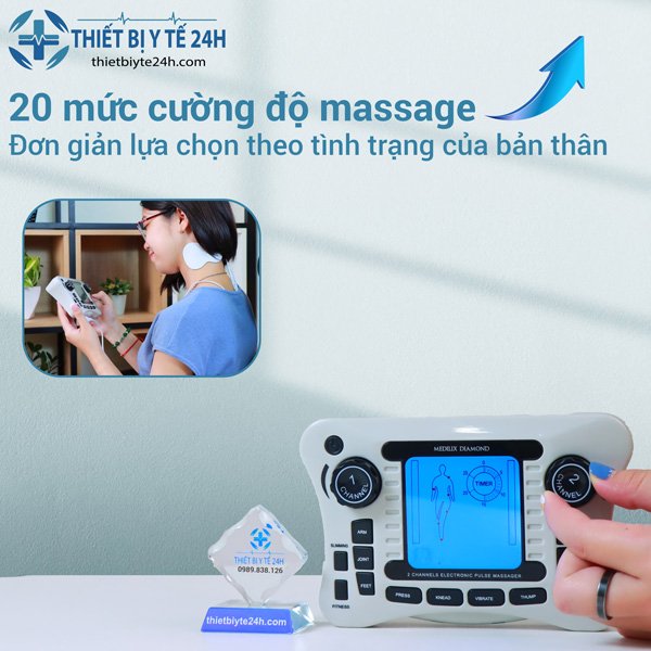 Máy Massage Xung Điện Trị Liệu 4 Miếng Dán Kết Hợp Bấm Huyệt Nhào Xoa Bóp Rung Đấm Giảm Đau Lưu Thông Khí Huyết SYK-308B