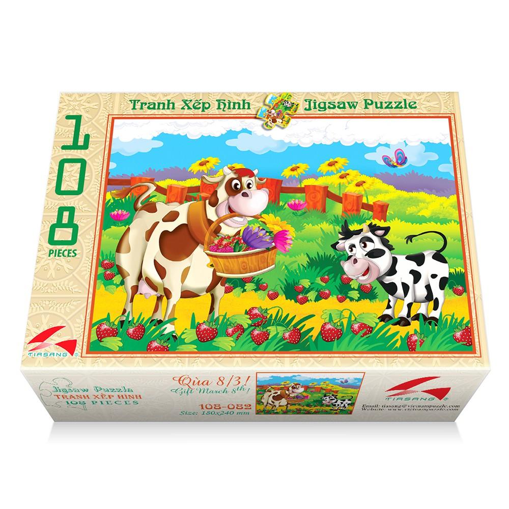 Tranh Xếp hình 108 mảnh kích thước 18 x 24 cm nhiều chủ đề