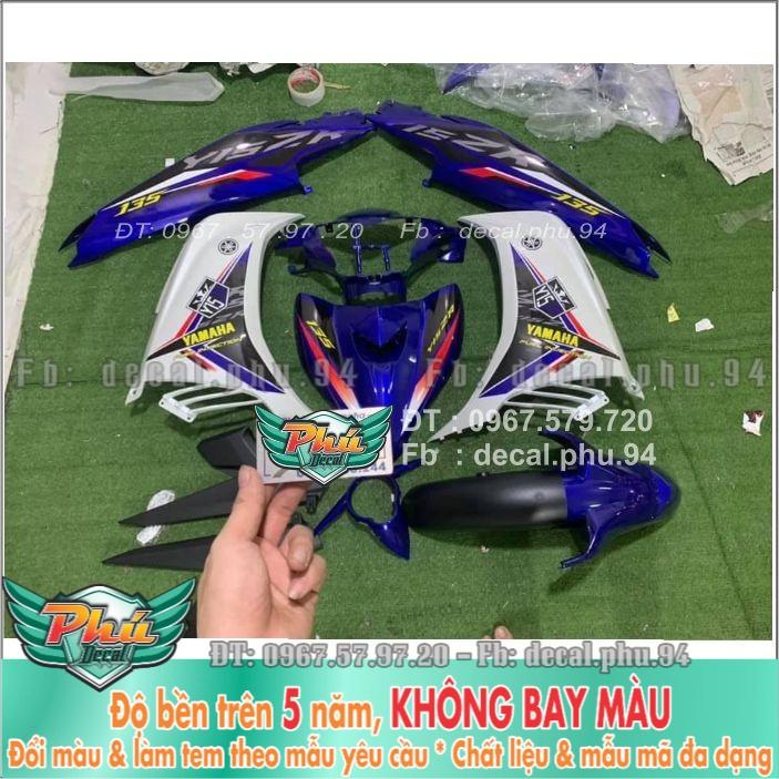 Tem rời Exciter 135 xanh trắng đen -1