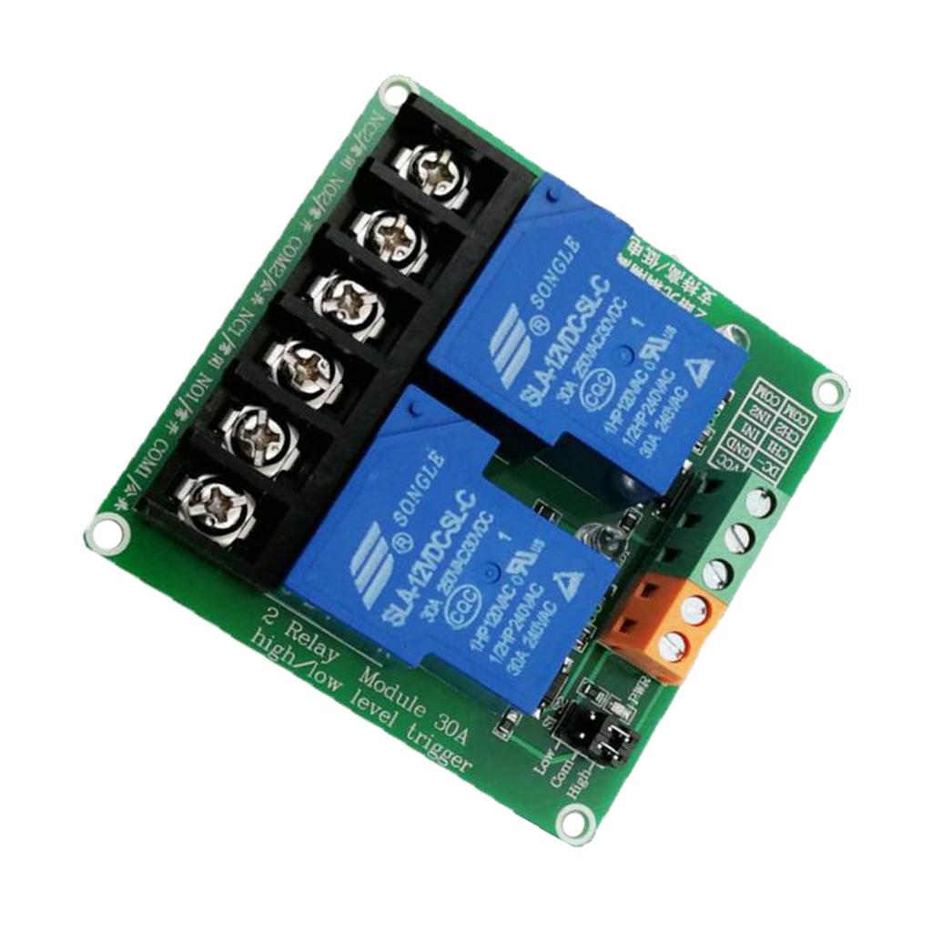 2-Way 30A High / Low Level Trigger Relay Module 5V Intelligent Home PLC Auto