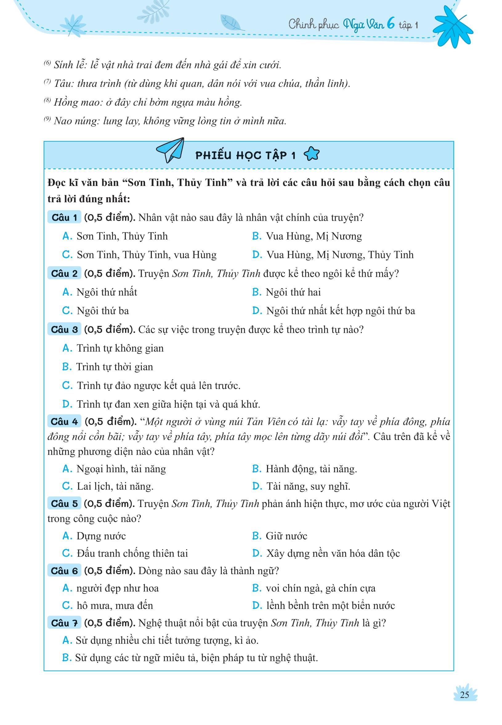 Sách - Chinh Phục Ngữ Văn - Kỹ Năng Đọc Hiểu Và Viết Theo Các Thể Loại Lớp 6 - Tập 1