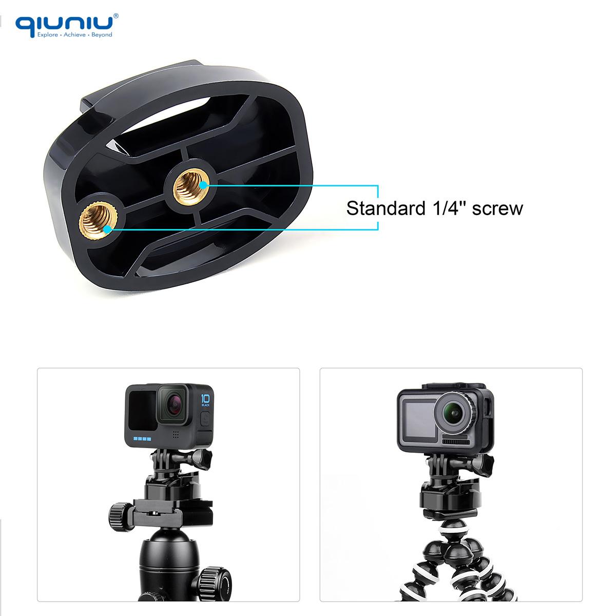 Nhanh Chóng Phát Hành Gắn Chân Máy Adapter Xoay 360 Độ Xoay Mũ Bảo Hiểm Khóa Gắn Cho GoPro Hero 11 10 9 8 7 6 5 Insta DJI SJCAM