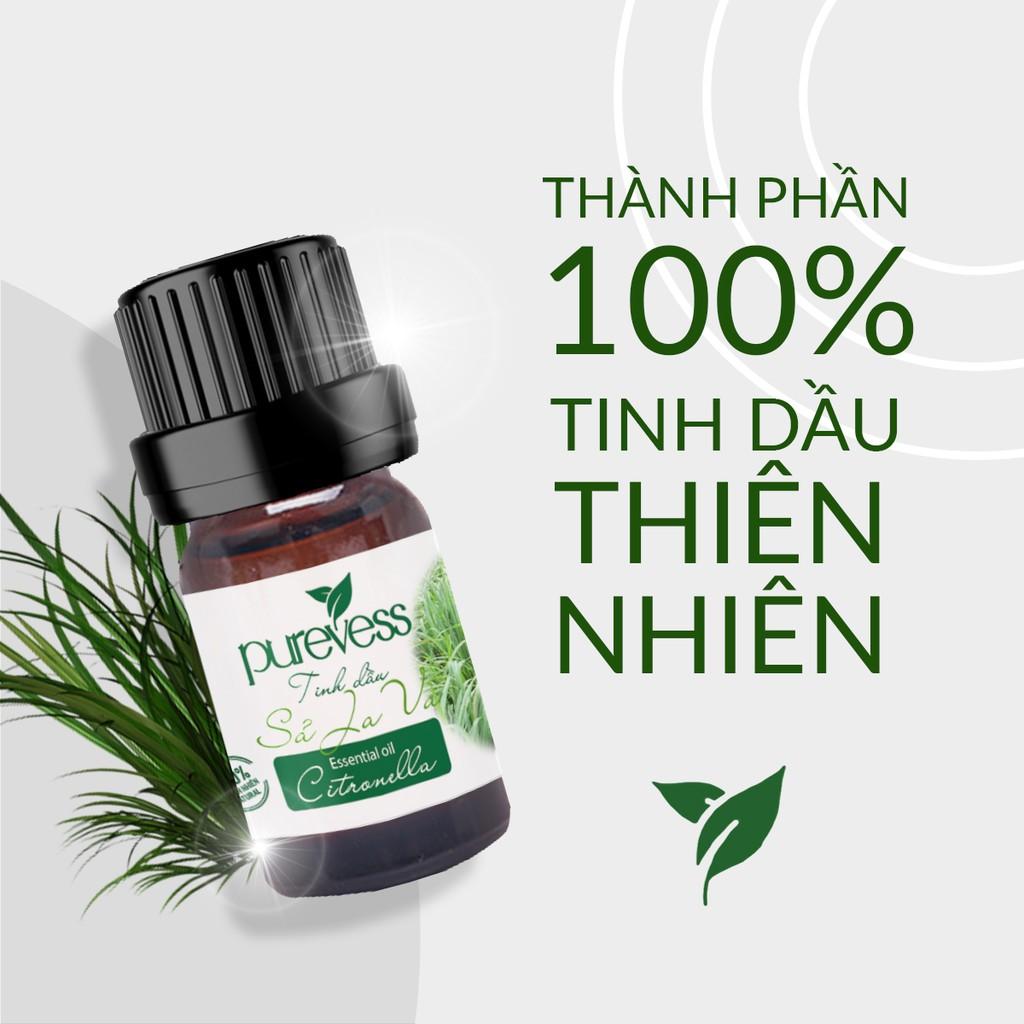 Tinh dầu Sả Java Purevess, thiên nhiên nguyên chất, giúp thư giãn và đuổi muỗi. 20ml