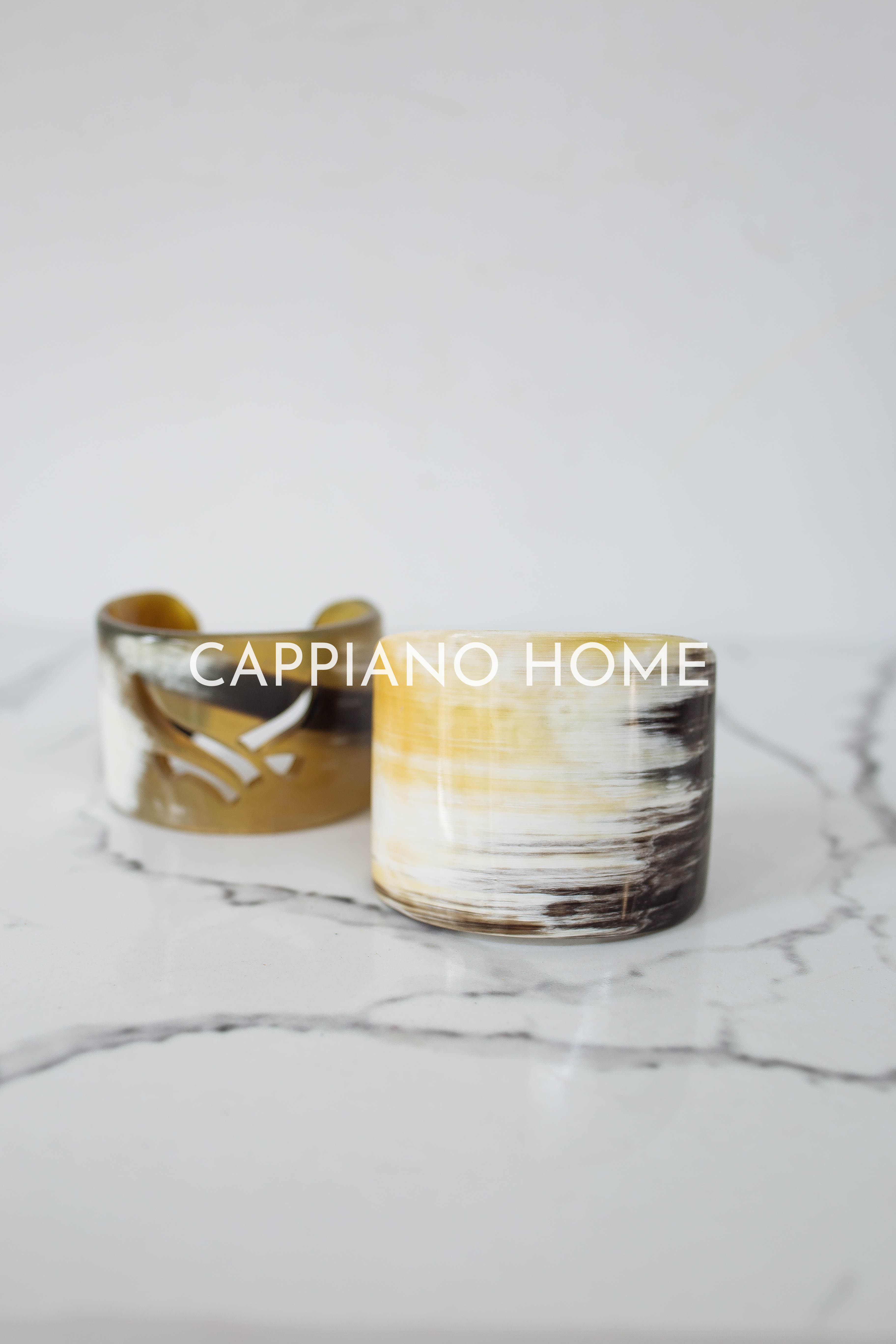 Vòng tay boho bản lớn, Vòng khảm sừng trâu họa tiết cao cấp | Cappiano Home