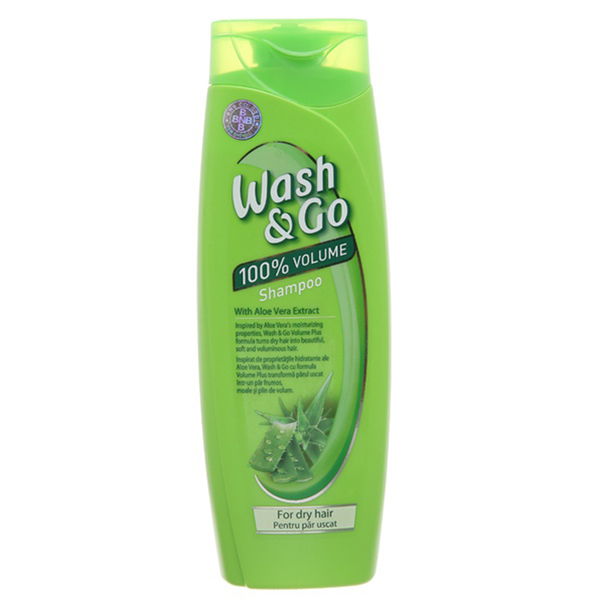 Dầu gội lô hội Wash&amp;Go Shampoo Aloe Vera Extract 200ml + Móc khóa