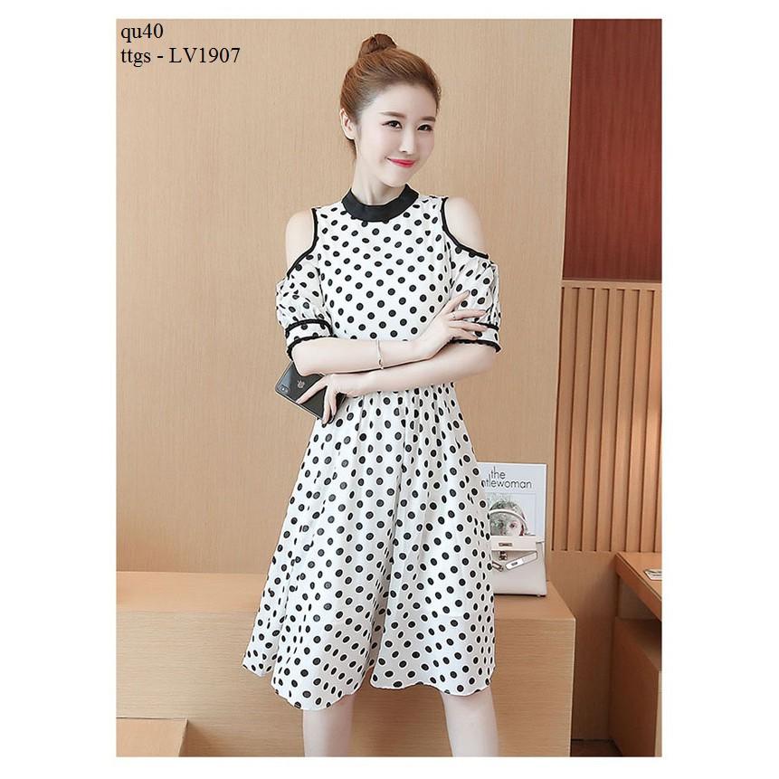 LV1907 ĐẦM BI KHOÉT TAY CÁCH ĐIỆU