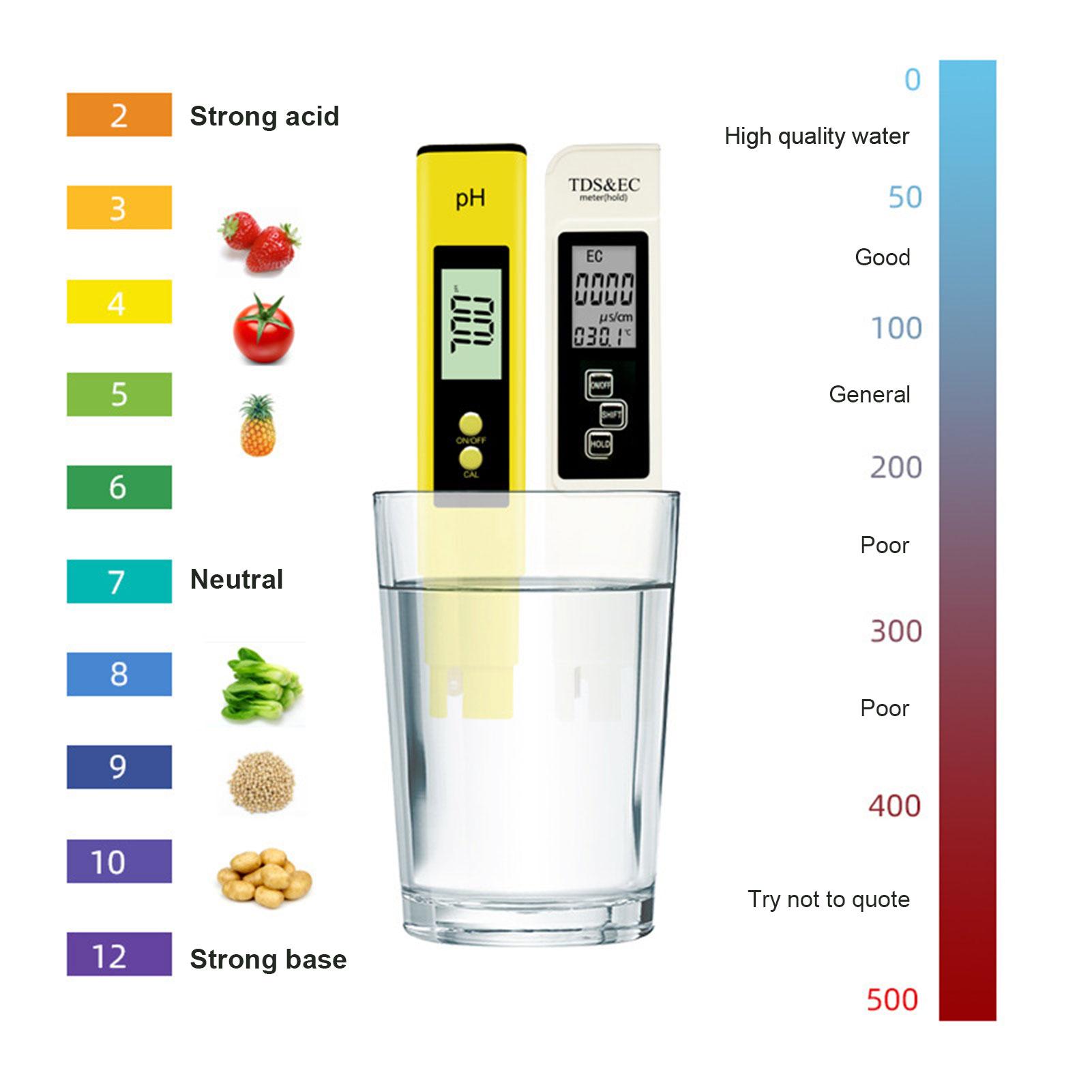 PH Acidometer Water Quality Detector PH Value Test Prod EC&TDS Conductivity Water Quality Testing Pen