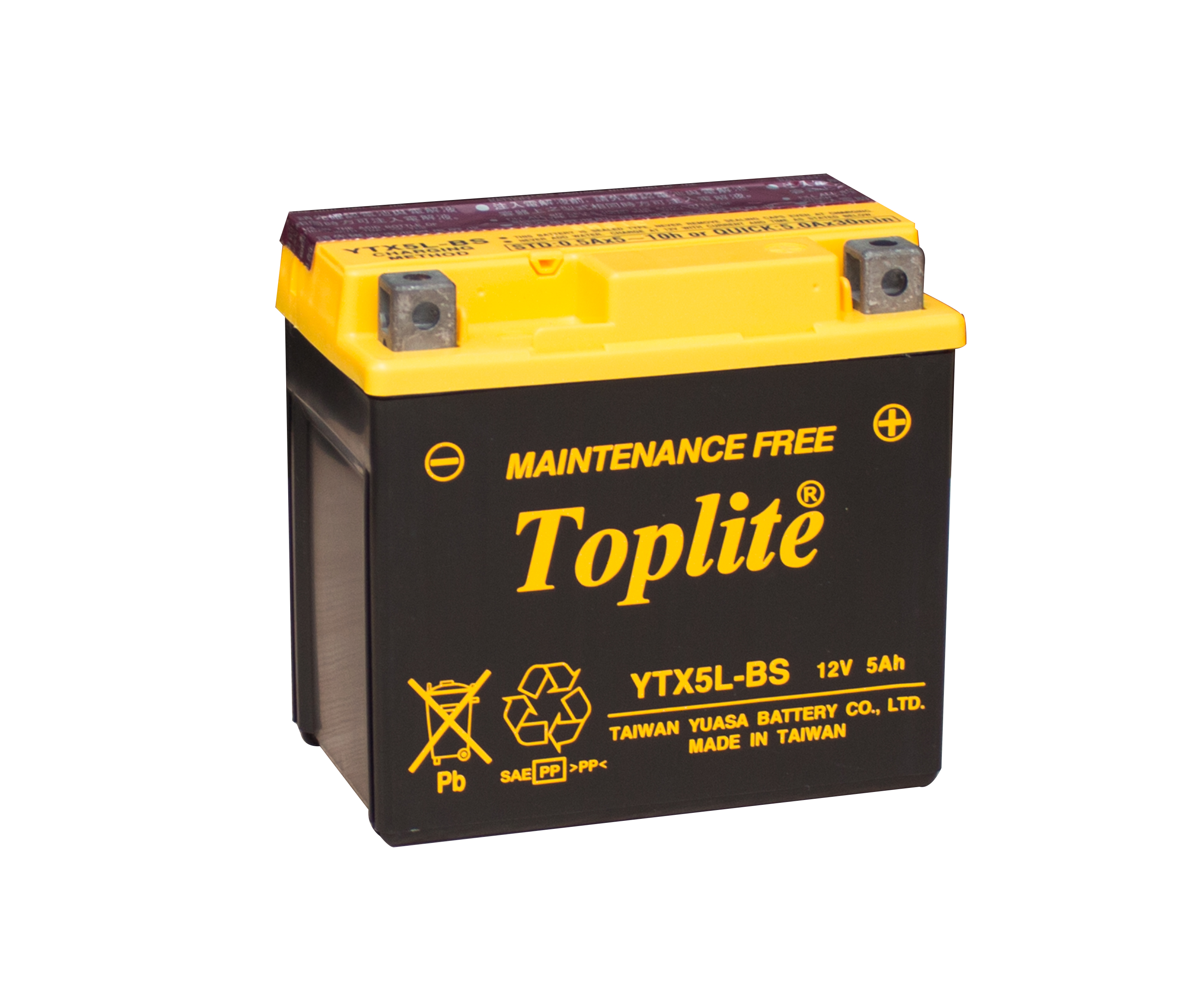 Ắc quy Toplite xe máy YTX5L-BS (12V - 5AH)