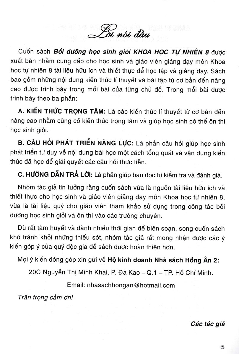 Bồi Dưỡng Học Sinh Giỏi Khoa Học Tự Nhiên 8