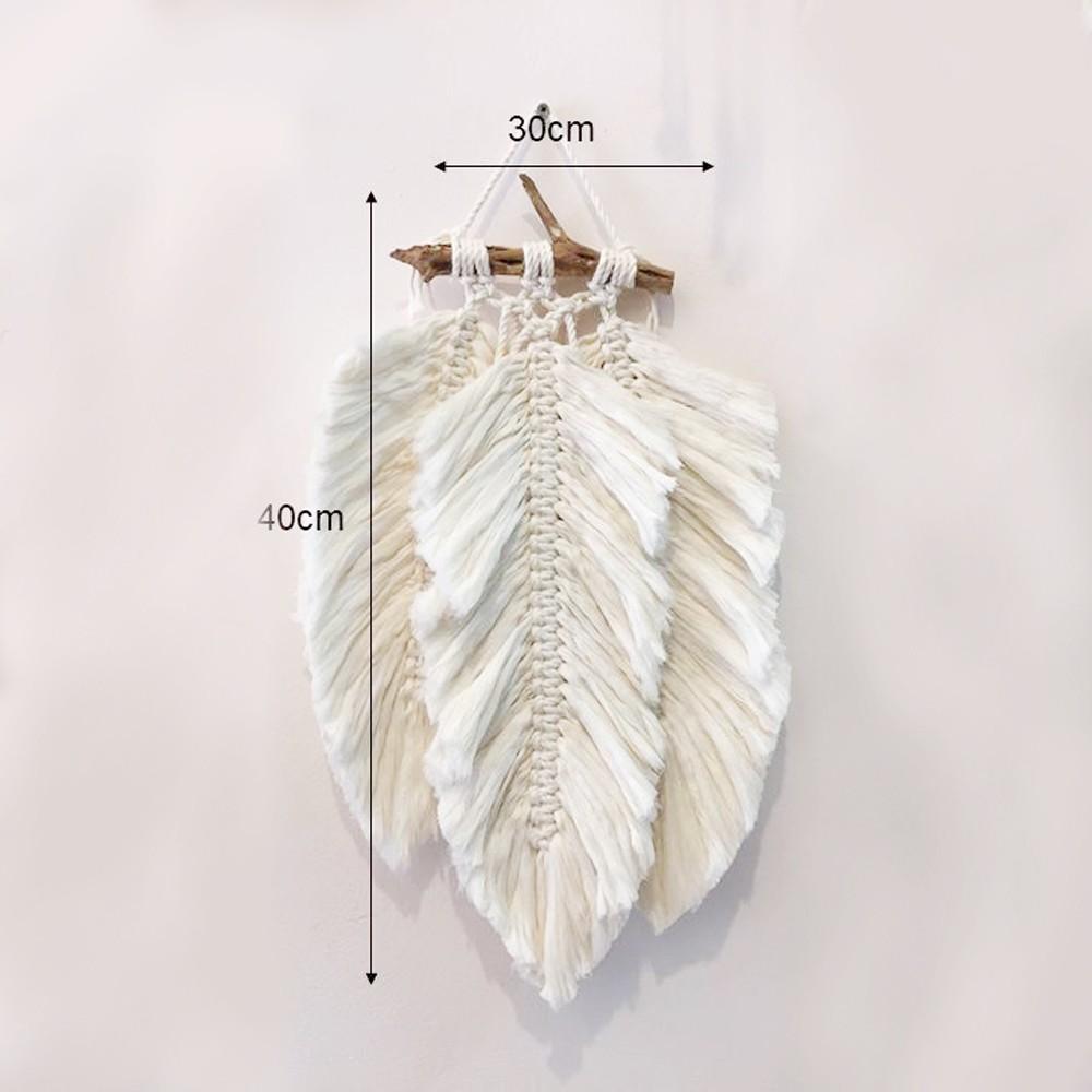 Set 3 lá trang trí macrame - chất liệu sợi cotton