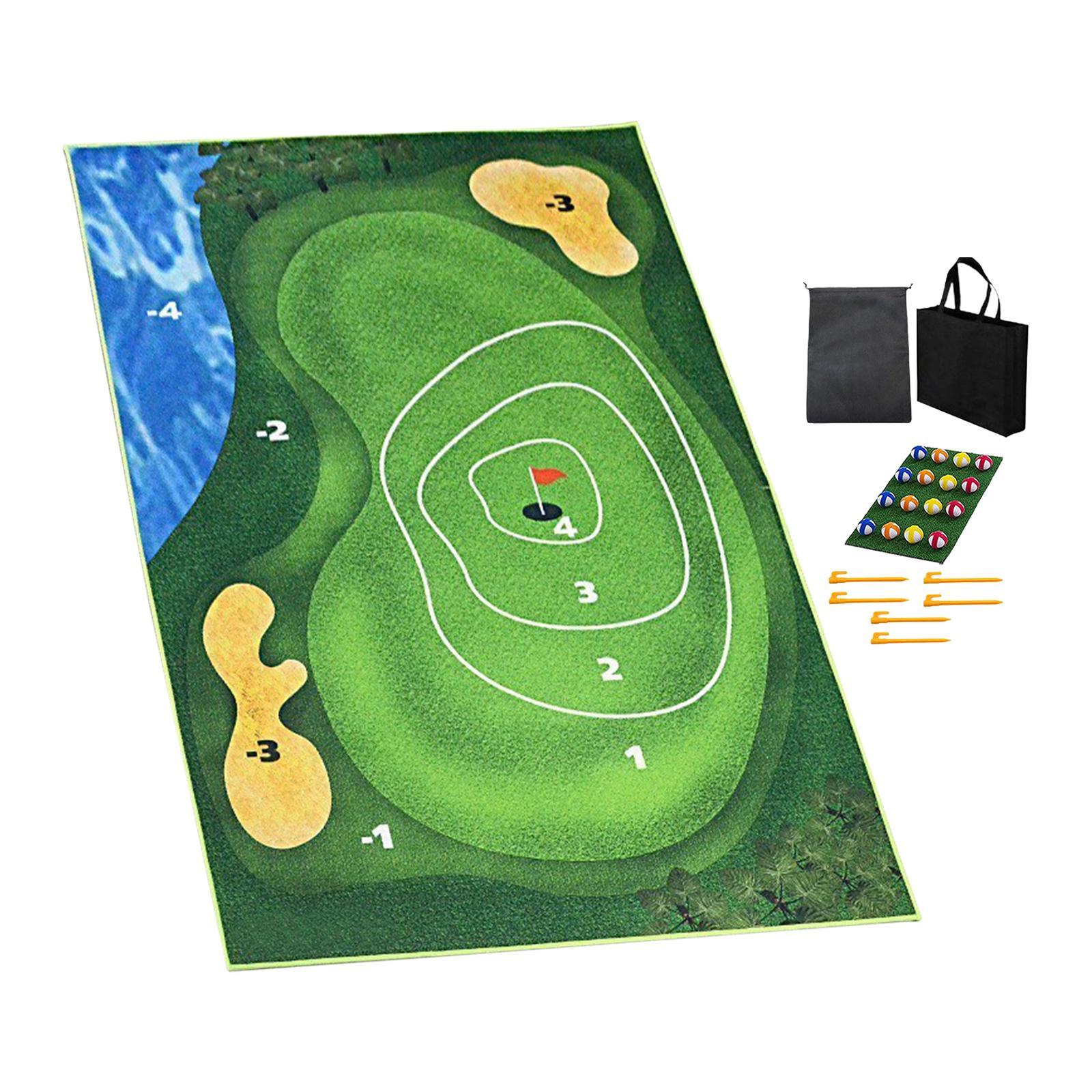 Golf Game Mat Golf Game Set Practice Mat with Chipping Mat Golf Training Aid