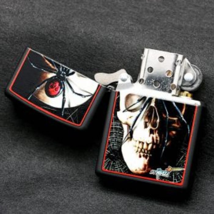 Bật Lửa Zippo Mazzi Spider And Skullblack Chính Hãng Usa