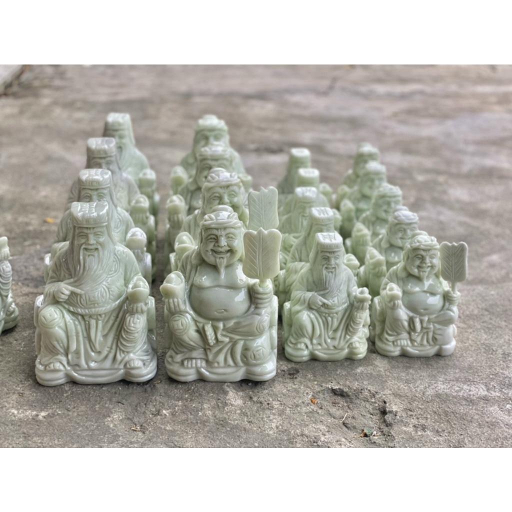 Thần Tài Thổ Địa Đá Trắng Xanh Thái Nguyên - Cao 15cm & 20cm