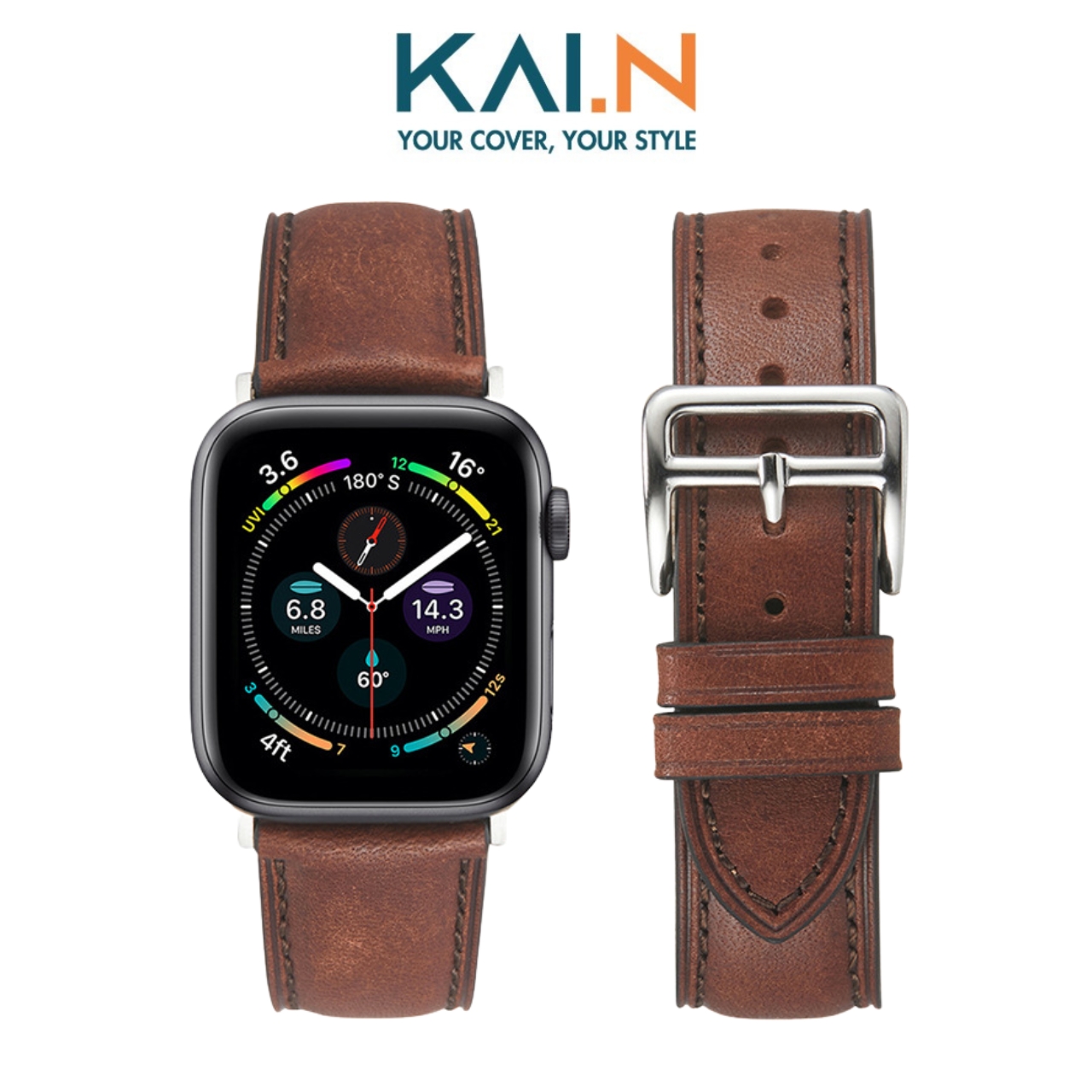 Dây Đeo Da Dành Cho Apple Watch Ultra / Apple Watch Series 1-8/SE/SE 2022, Kai.N_Genuine Leather - Hàng Chính Hãng