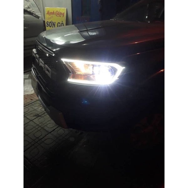 Ốp viền đèn Pha, Hậu xe Ford Ranger 2015-2021 có đèn LED siêu sáng, siêu đẹp