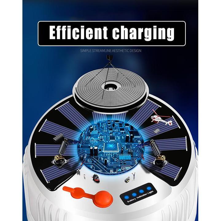 Đèn tích điện Đèn năng lượng mặt trời công suất 100W -5 chế độ sáng-có điều khiển từ xa