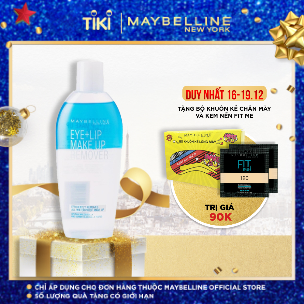 Nước Tẩy Trang Mắt Và Môi Chuyên Dụng 2 lớp Maybelline New York Eye &amp; Lip Makeup Remover 150ml