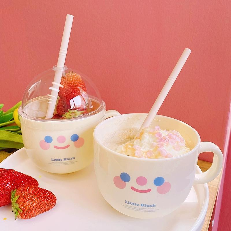 500Ml Kawaii Bát Nước Bằng Nhựa Có Ống Hút Dễ Thương Di Động Ăn Sáng Nước Sữa Cốc Tập Uống Cho Bé Gái Trẻ Em Quà Tặng không Chứa BPA