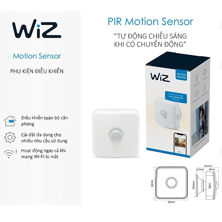 Cảm biến chuyển động WiZ Motion Sensor dùng cho đèn WiZ Kết nối trực tiếp