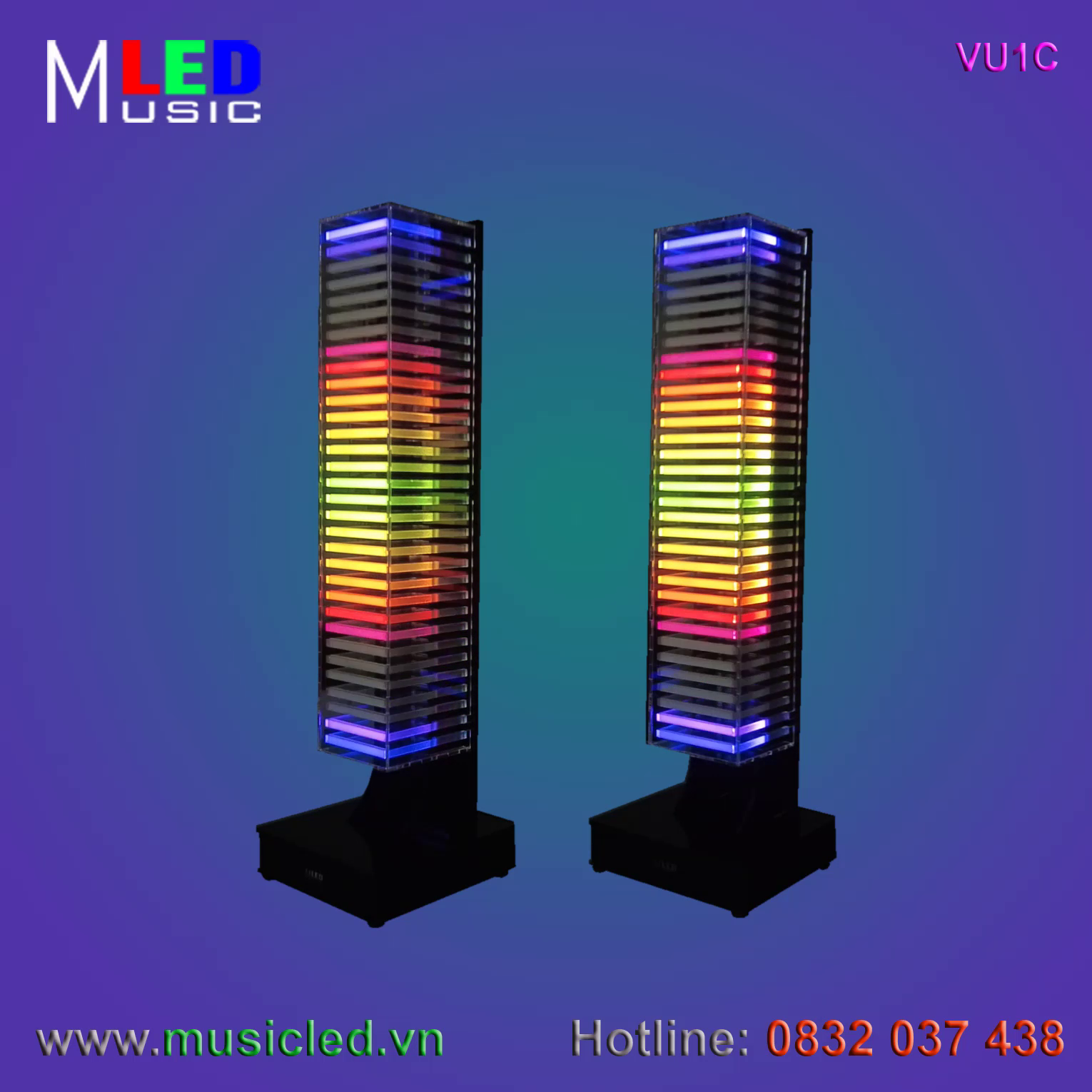 Đôi đèn Music LED nháy theo âm lượng nhạc cỡ nhỏ (VU1C)