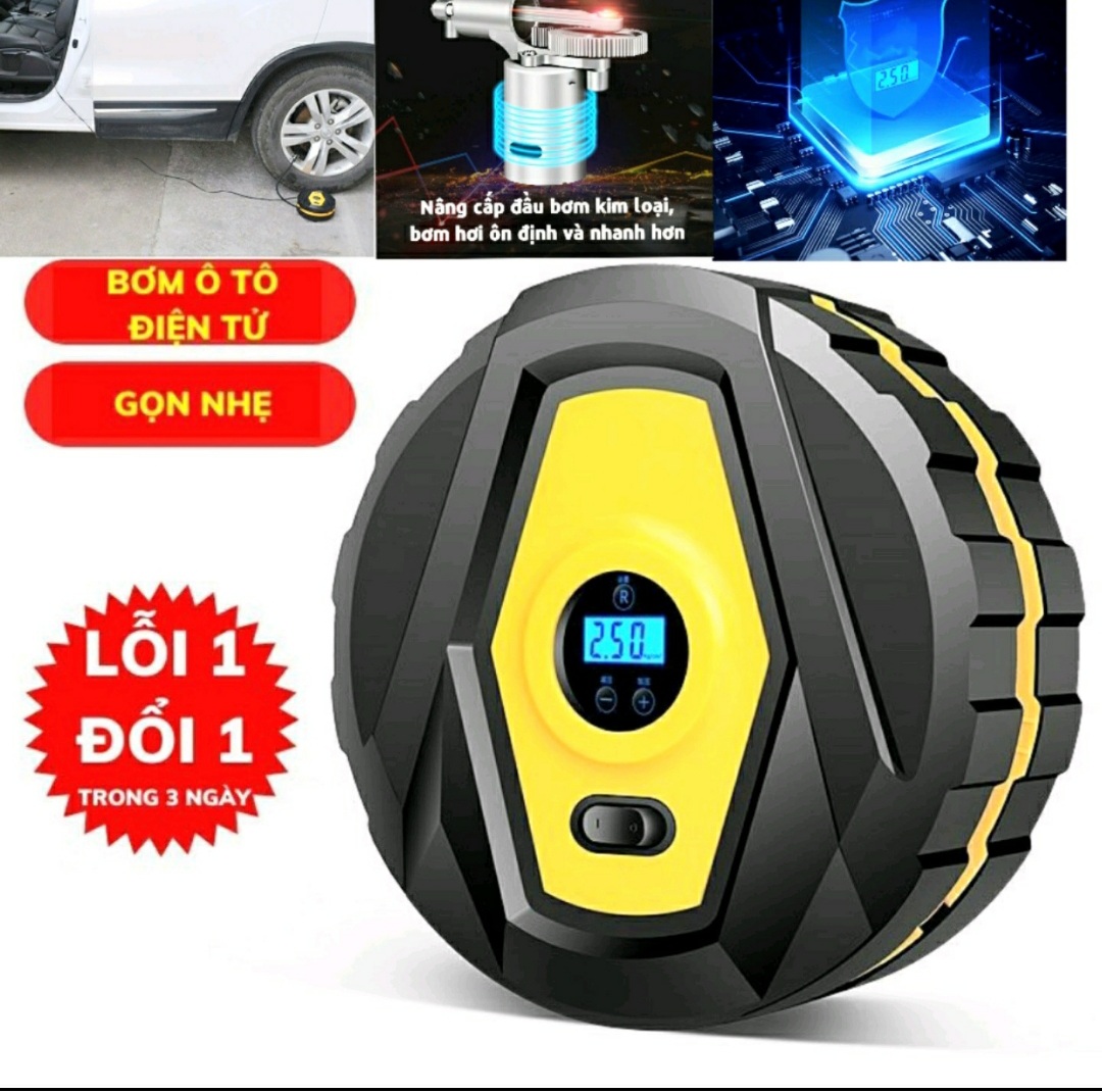 MÁY BƠM HƠI BƠM LỐP XE MÁY XE HƠI ÔTÔ 12V TỰ NGẮT THÔNG MINH HÀNG CHUẨN AN TOÀN TRÊN MỌI NẺO ĐƯỜNG