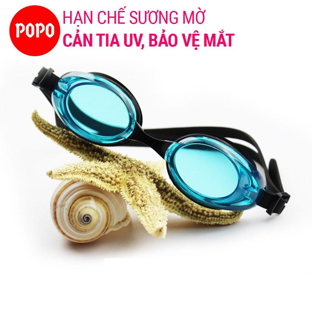 Kính bơi người lớn cho nam nữ POPO 1153 chống tia UV, chống lóa, mắt trong suốt