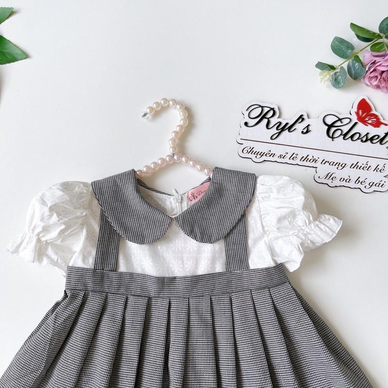 Váy Caro Đen Bé Gái 4 - 28kg Chất Thô Boi Siêu Mát
