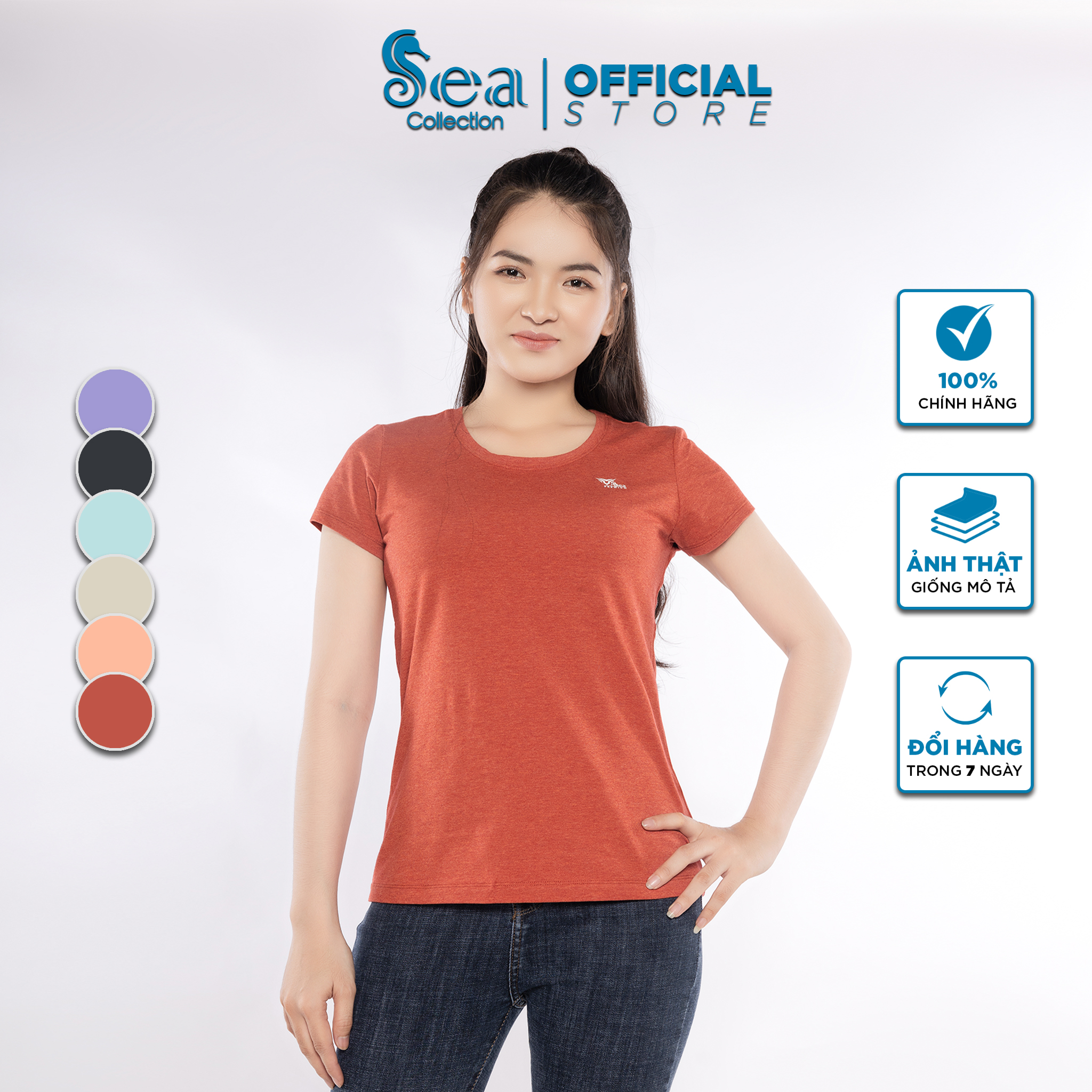 Áo Thun Nữ Cặp Logo Sea Collection 11730