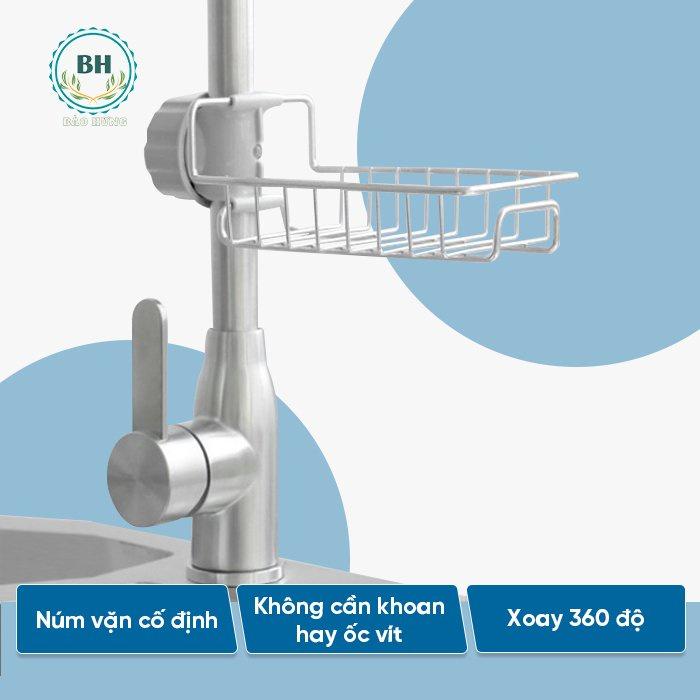 Giá Để Đồ Inox Cài Cạnh Vòi Nước Rửa Bát Nhà Tắm