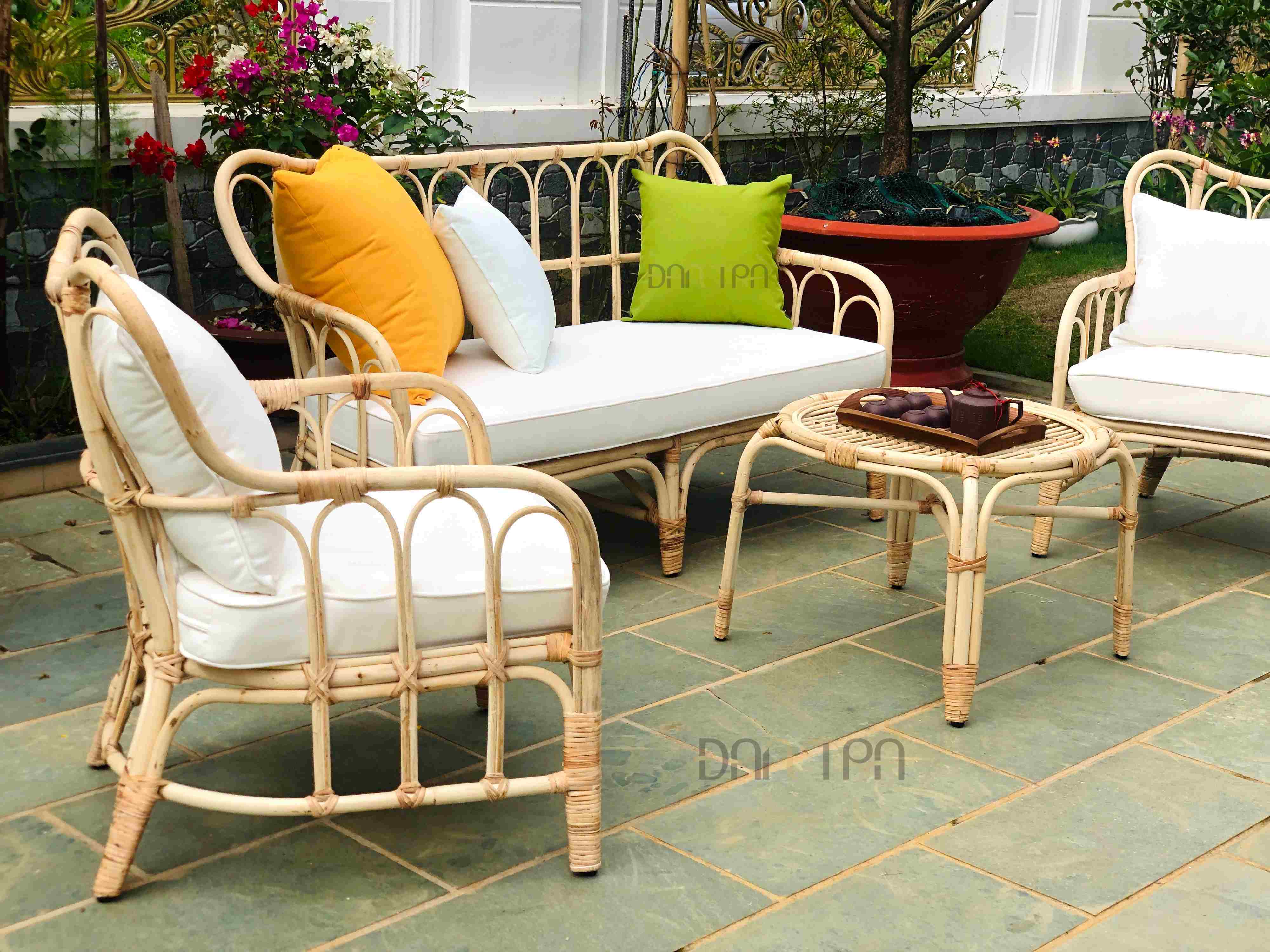 Bộ Bàn Ghế Mây Alizabeth Đan Trà- Bộ Bàn Ghế Mây Thư Giãn Gía Rẻ- Bộ Bàn Ghế Mây Thư Giãn Decor Phòng Khách, Mây Tre Đan Trà