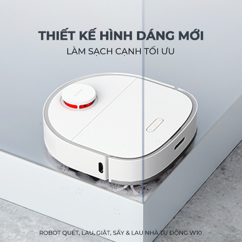 Robot Lau Sàn Hút Bụi Tự Làm Sạch Thông Minh Dreame Bot W10 - Lực Hút 4000PA - Dung tích chưa nước bẩn đến 4L để tự làm sạch - Hàng chính hãng