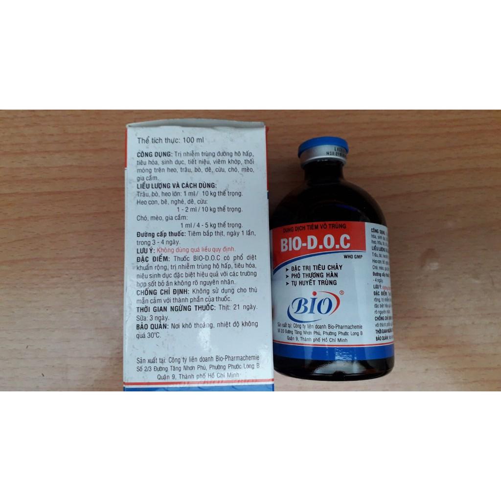 Bio DOC 100ml. Viêm phổi, thương hàn heo, gà, chó, mèo