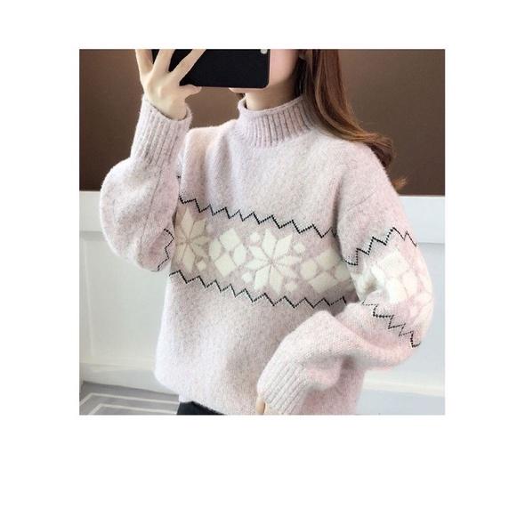 Áo len có cổ, áo len cổ ấm dài 3 phân tay dài dáng áo sweater