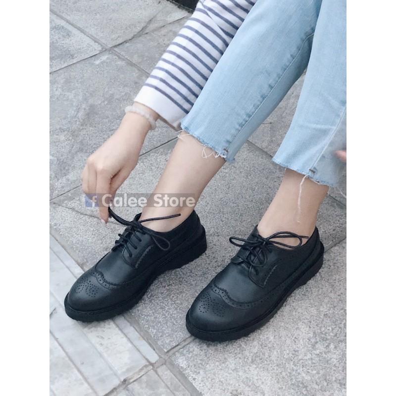 Giày oxfords da mềm nữ (Có clip tự quay sản phẩm) đế cao su cao cấp