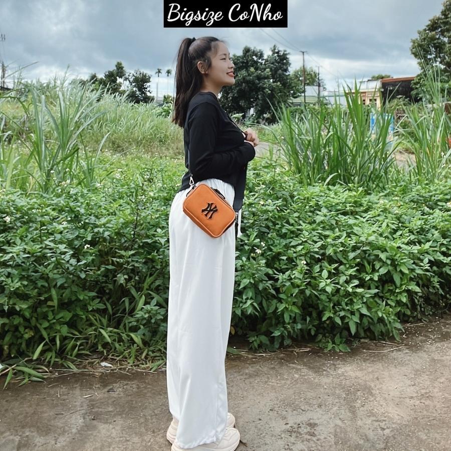 Quần suông dài xẻ tà bigsize nữ khóa kéo QK - Màu Đen
