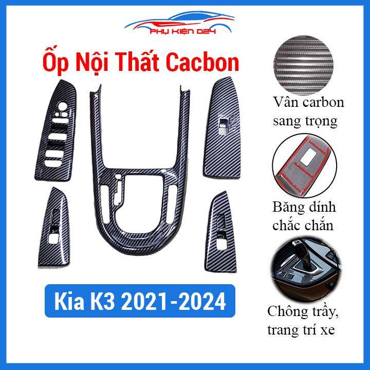 Ốp nội thất Kia K3 2021-2022-2023-2024 vân Cacbon nhựa ABS bảo vệ chống trầy xước và làm đẹp xe