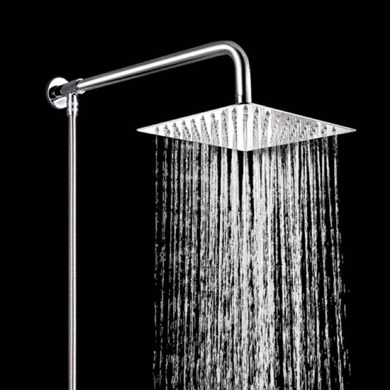 Bát sen cây phun mưa vuông SUS304 mạ CROM sáng bóng không han rỉ, rộng 20x20 CM