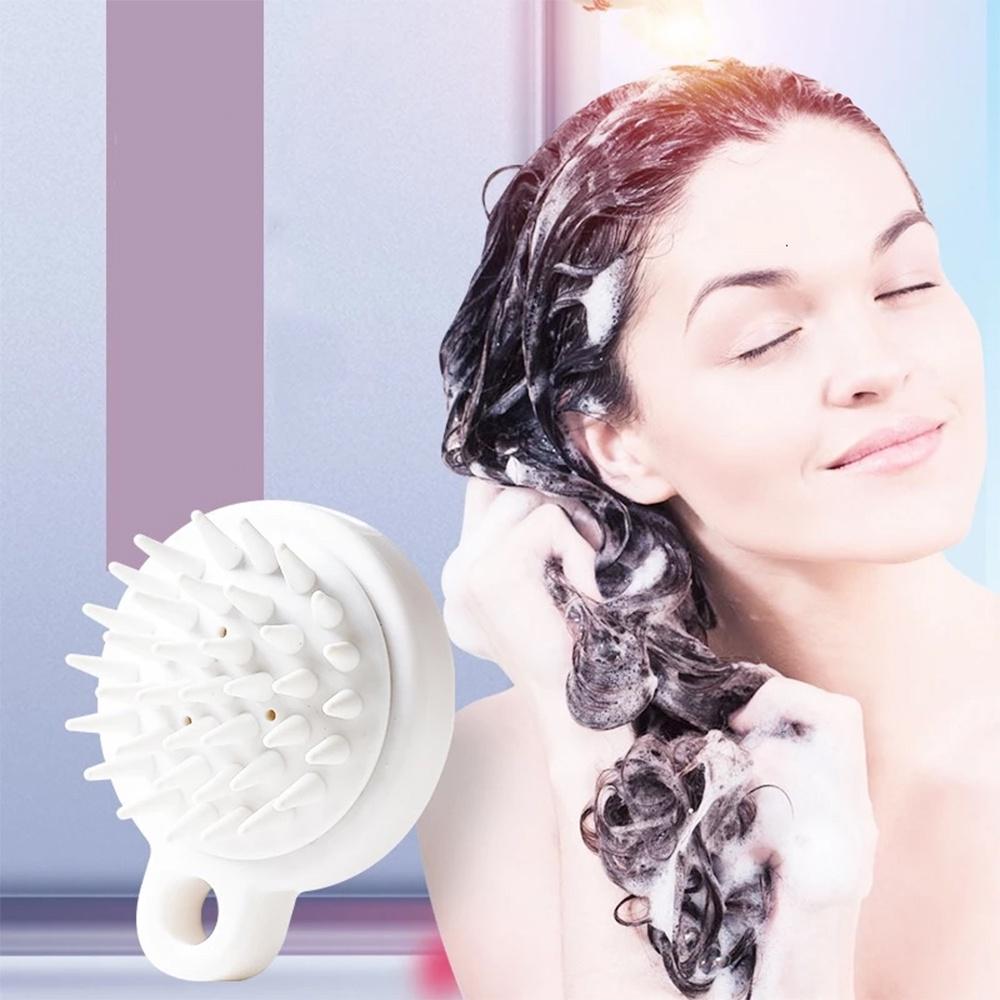 Lược Gội Đầu Silicon Trắng V1 Massage Đầu - Giảm Stress - Kích Thích Mọc Tóc