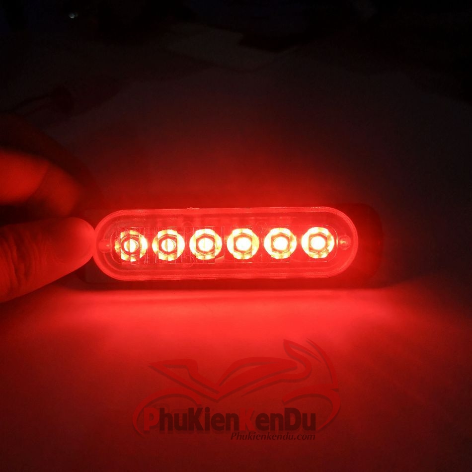 Đèn chớp police xanh đỏ 6 Led cao cấp 16 chế độ nháy cảnh sát vỏ nhôm CNC 12V-24V - DXZ