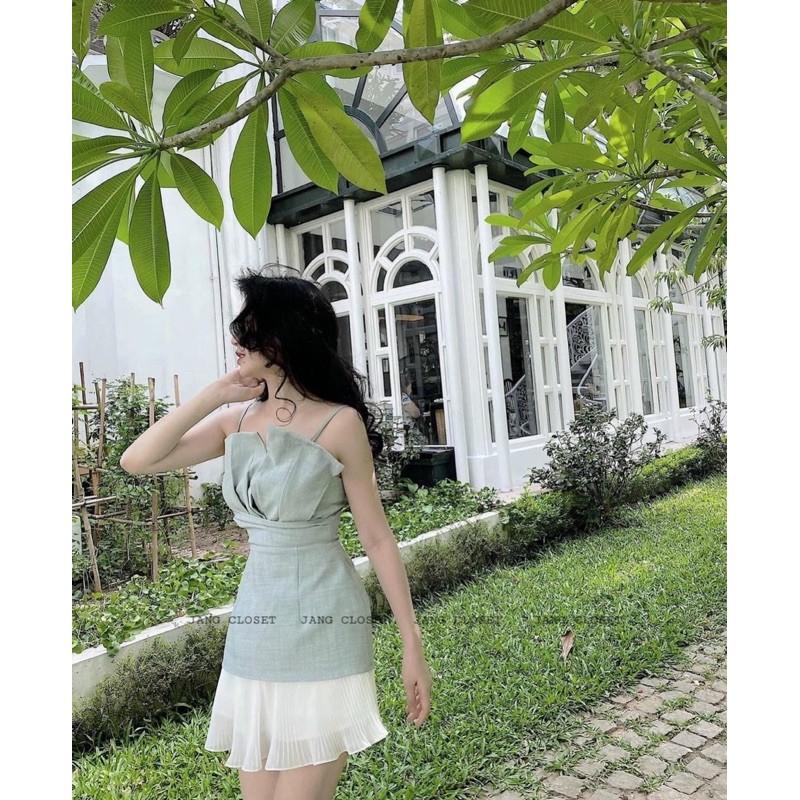 057 - SET ÁO XANH 2S KÈM CV LI TRẮNG
