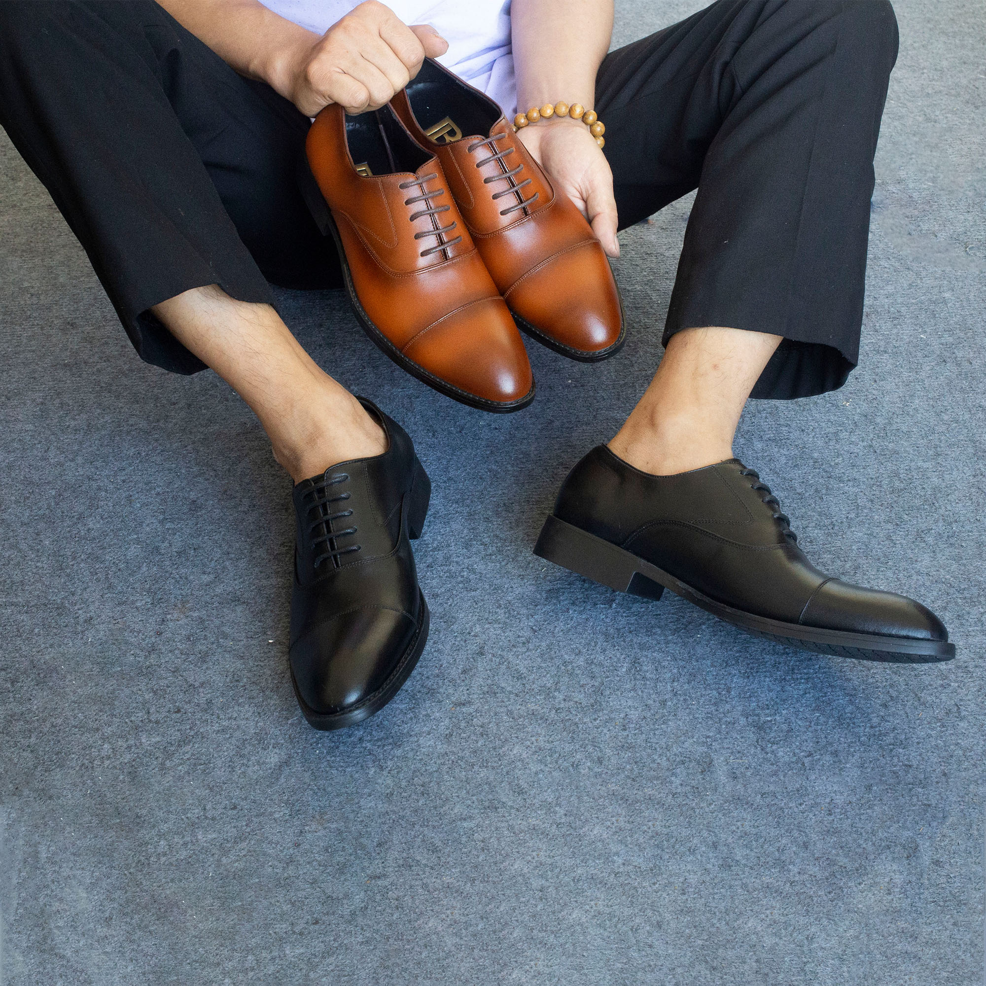 Giày da nam, giày oxford công sở Bụi Leather G105 - Da bò Nappa cao cấp