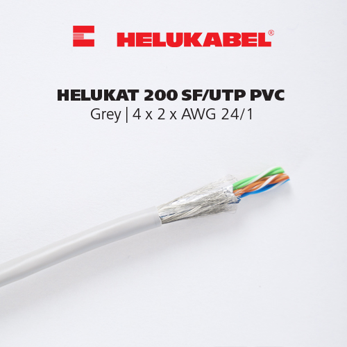 Dây cáp mạng Ethernet HELUKAT 200 SF/UTP PVC | Grey | 4 x 2 x AWG 24/1