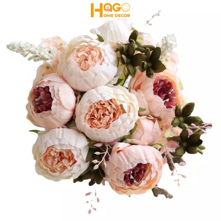 Hoa giả - hoa mẫu đơn phong cách Châu Âu, hoa giả để bàn Peony, hoa giả trang trí nhà cửa, studio chụp ảnh, phim trường chụp ảnh