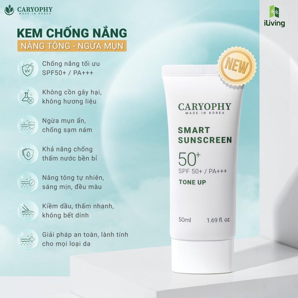 Kem chống nắng ngừa mụn nâng tone Caryophy Smart Tone-up Sunscreen 50ml CARYKCNNM50